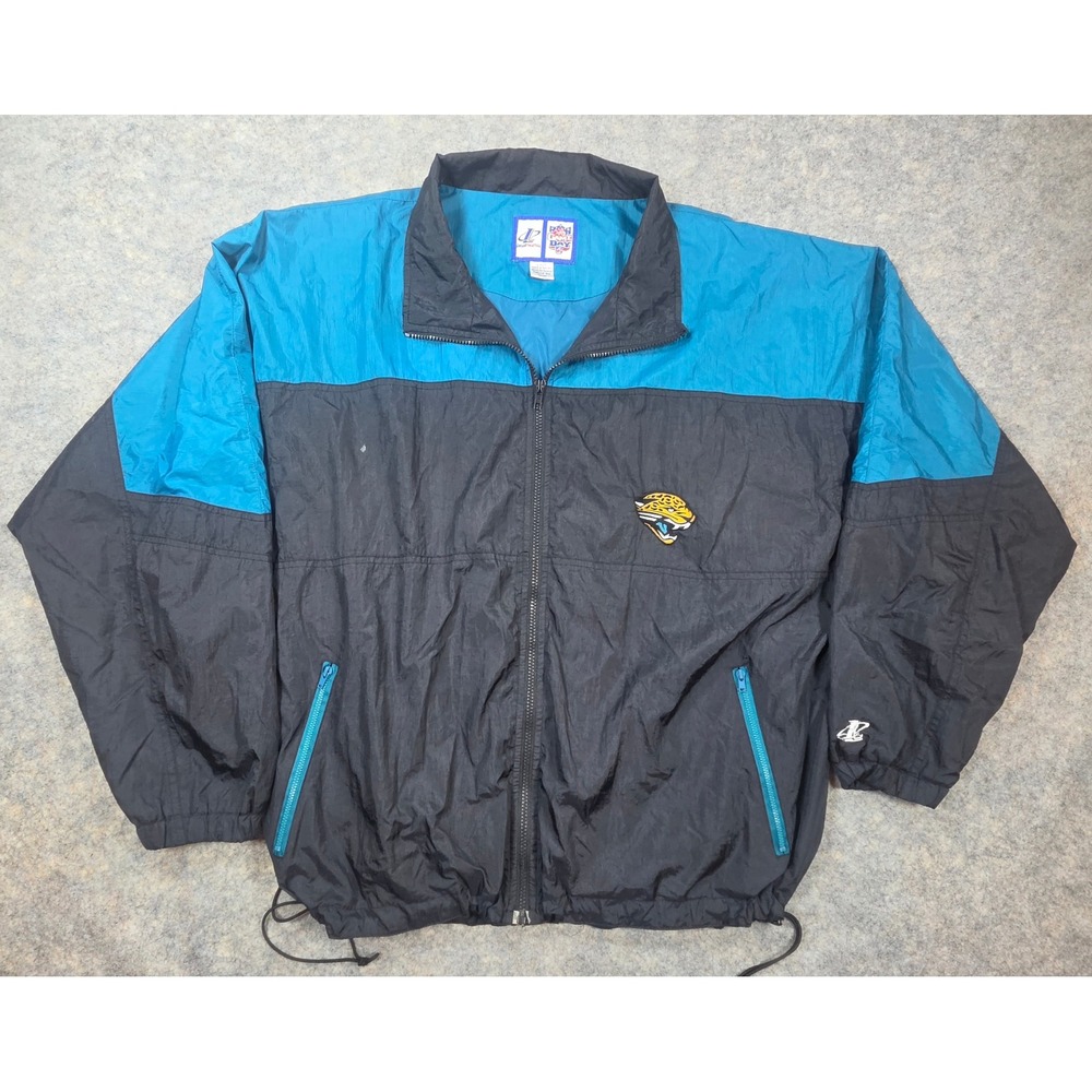 Vintage Logo Athletic NFL Jacksonville Jaguars Windbreaker Jacket Mens Large